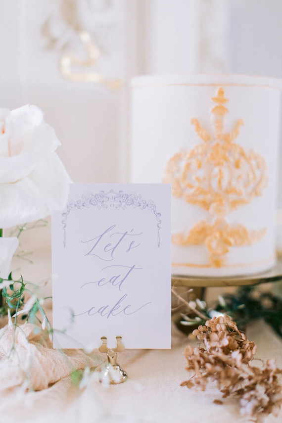 blue calligraphy wedding sign