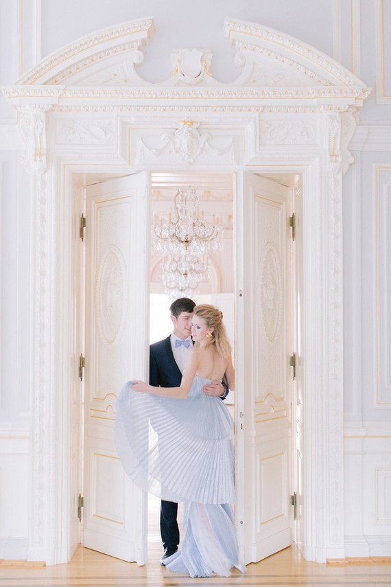 blue wedding dress