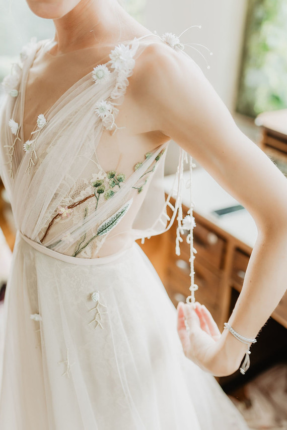 Floral wedding dress
