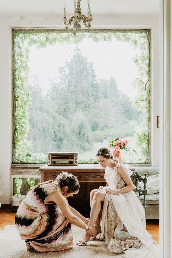 Floral wedding dress