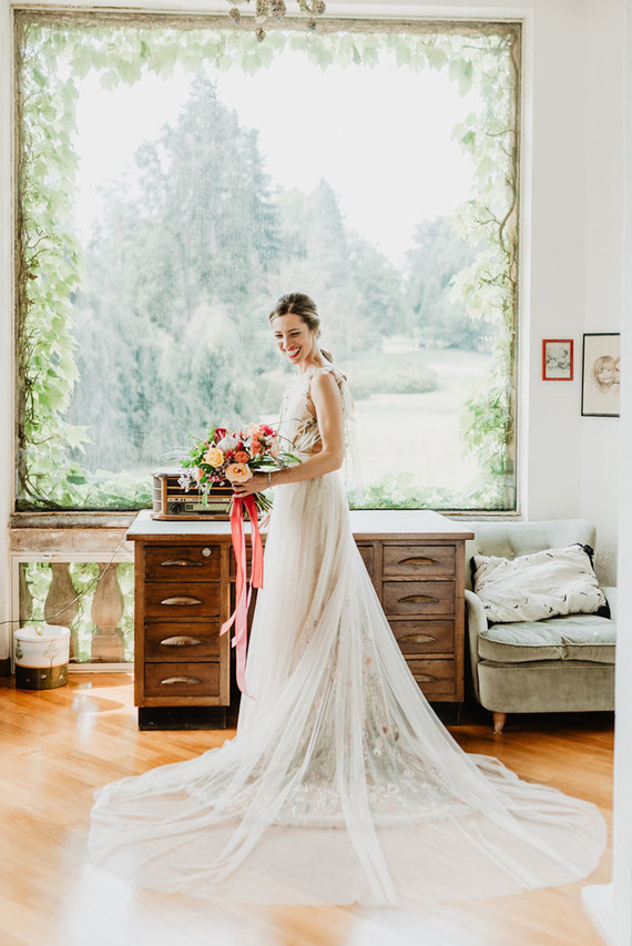 Floral wedding dress