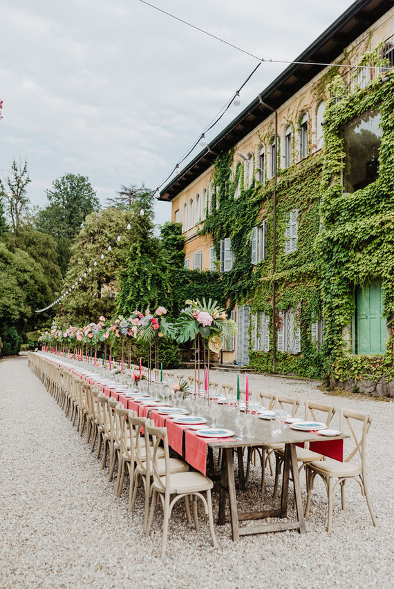 colorful tropical tablescape
