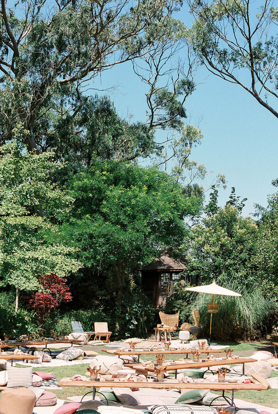 boho low tables for wedding