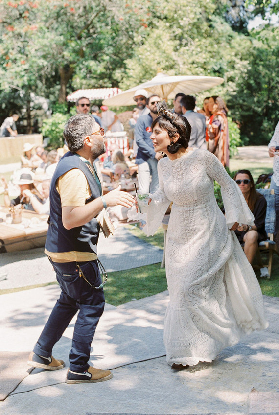 boho bell sleeve wedding dress