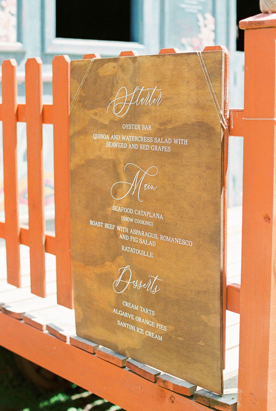 custom wedding menu