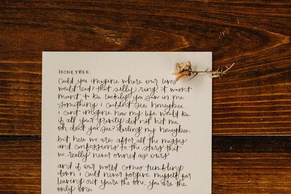 everglow handmade wedding calligraphy