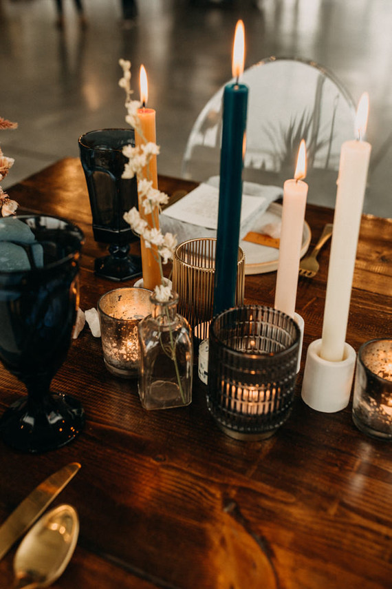 colorful candles for wedding