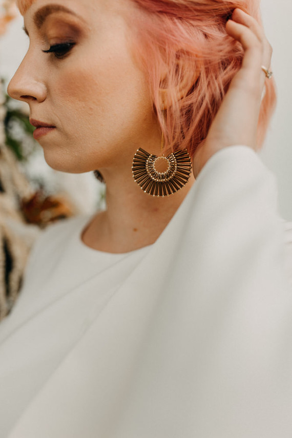 bride with pink hair