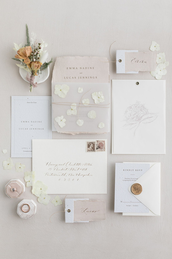 soft, romantic wedding stationery