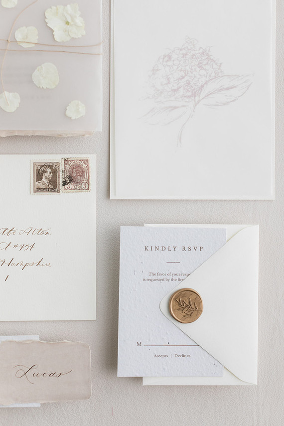 soft, romantic wedding stationery