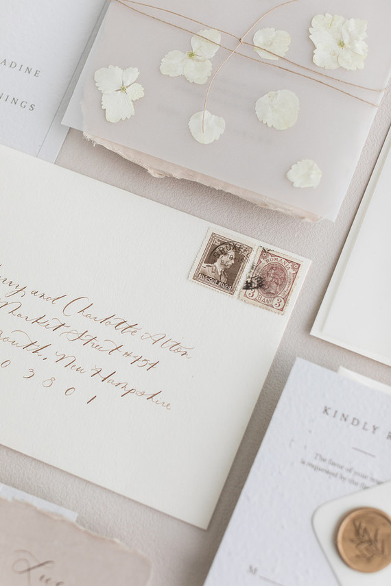 soft, romantic wedding stationery