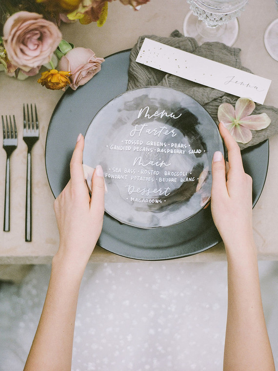 black place setting