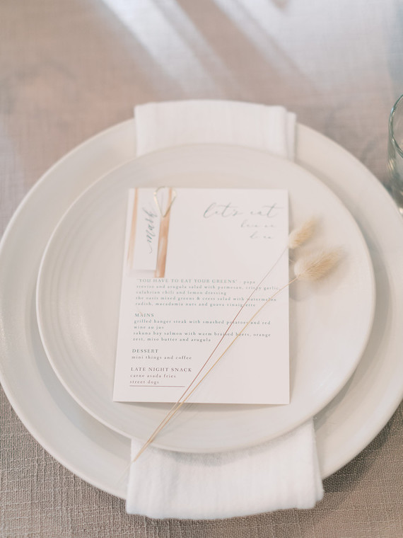 white place settings