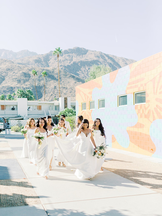 Formal black and white Palm Springs wedding Inspiration