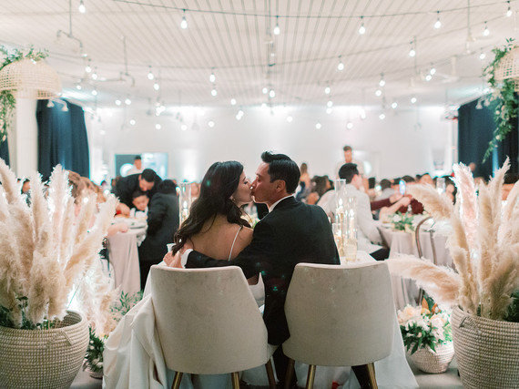 Green and white wedding reception Inspiration