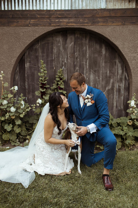 wedding portrait with dog