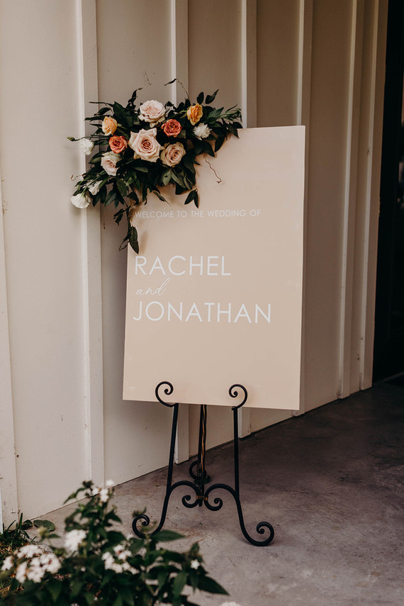 neutral wedding signage