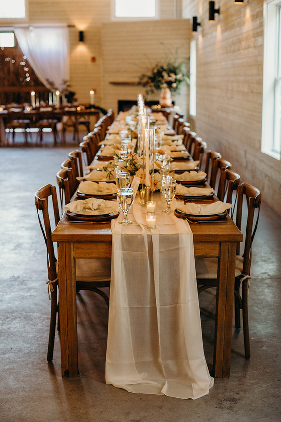 rustic, white reception