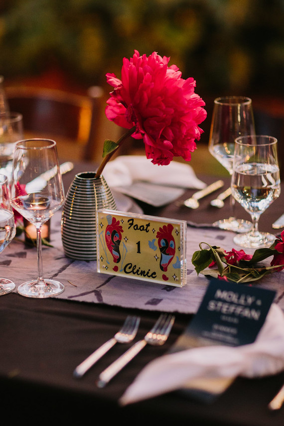 Los Angeles themed table numbers for wedding