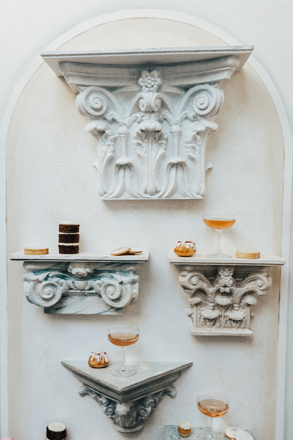 wine and dessert display