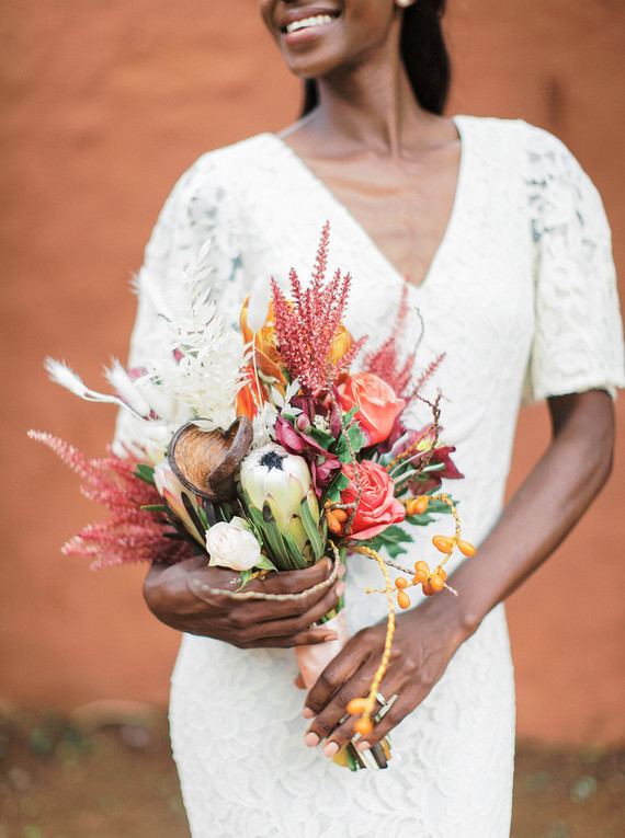 Dried floral bouquet
