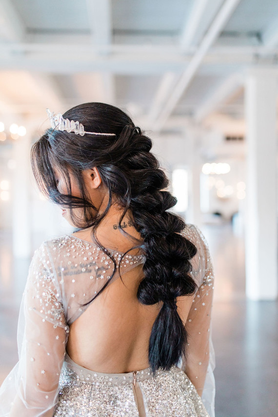 Fishtail bridal hairstyle