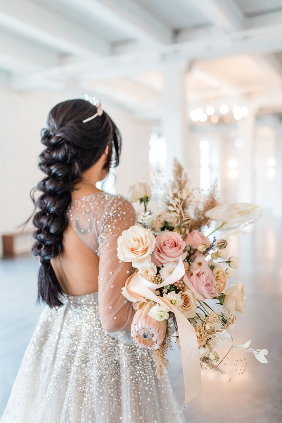 Fishtail bridal hairstyle