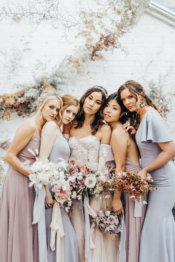 Pastel bridesmaids