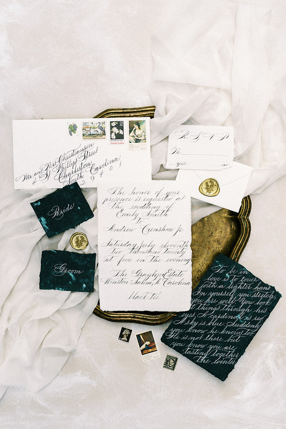 Calligraphy wedding invitations