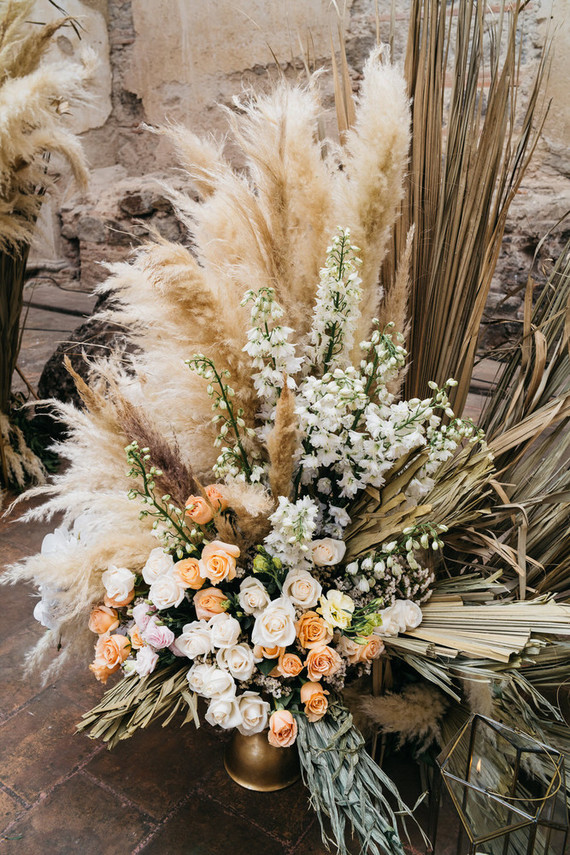 Boho wedding florals
