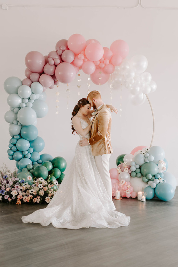 Balloon arch wedding ceremony