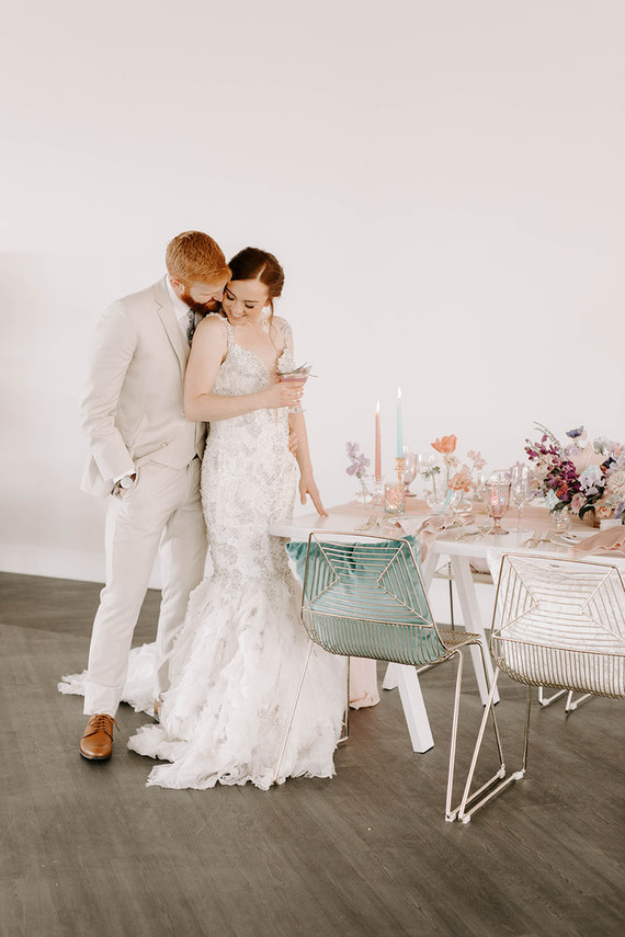 Modern wedding reception