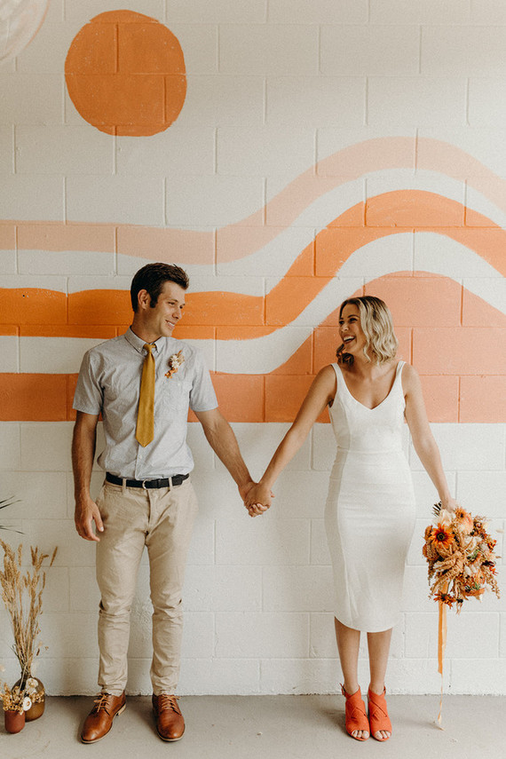Intimate coffee shop elopement Inspiration