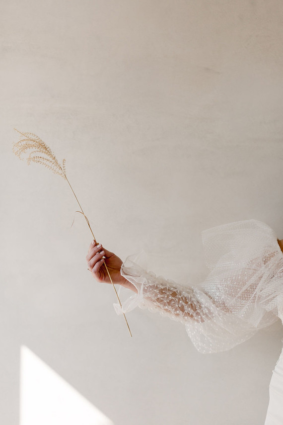 Ruffled wedding gown