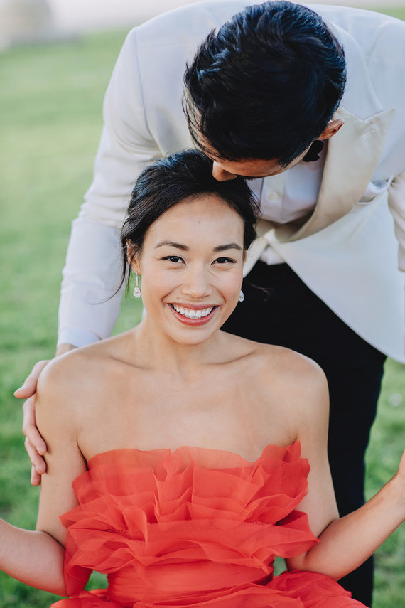 red wedding dress