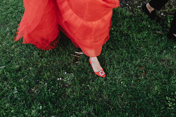 red wedding dress