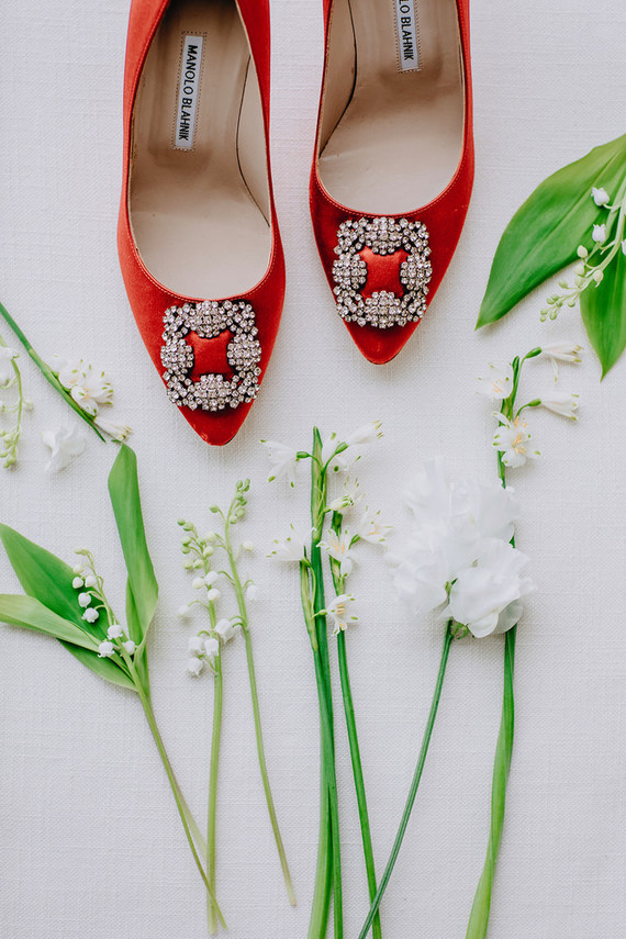 red wedding shoes