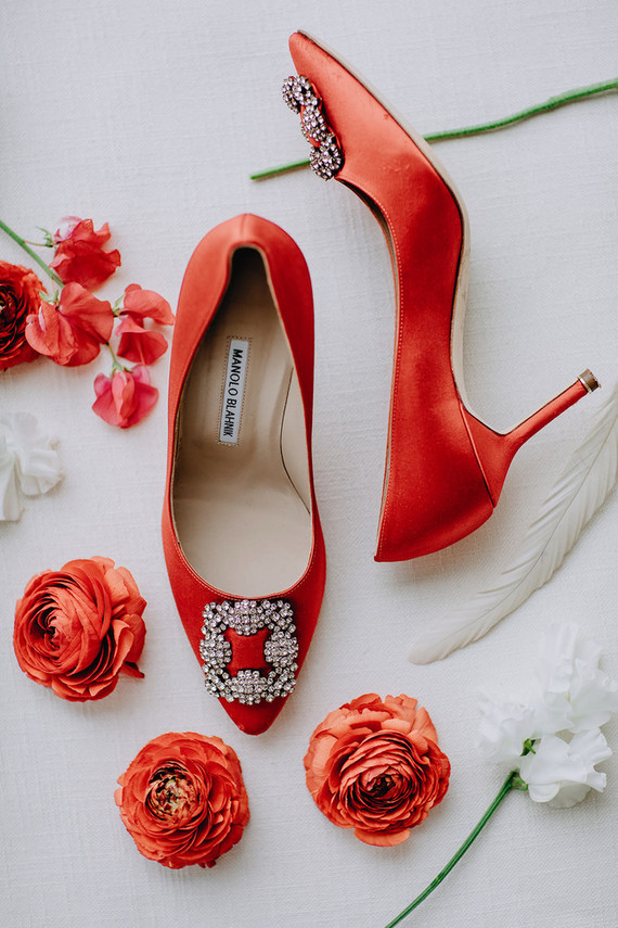 red wedding shoes