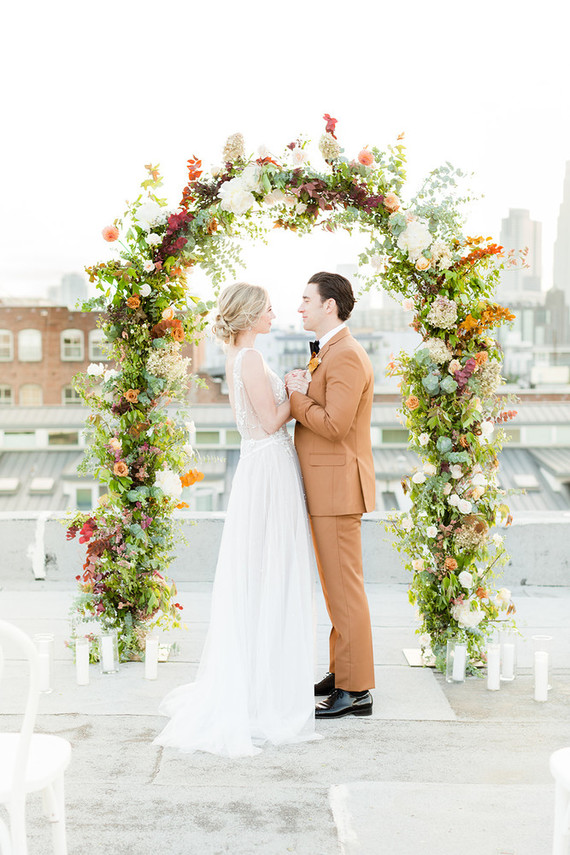 rooftop autumn elopement