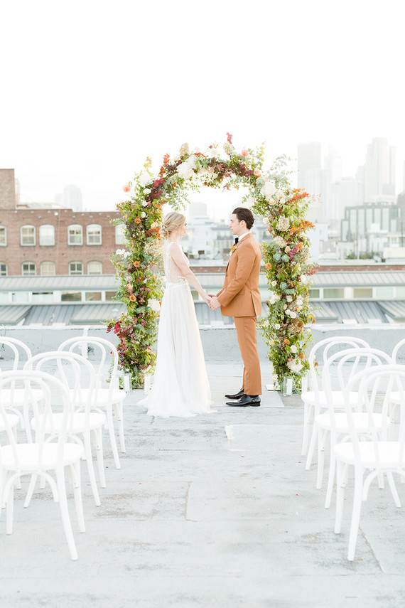 rooftop autumn elopement