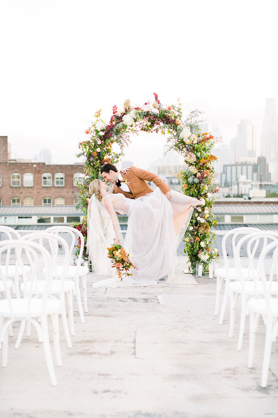 rooftop autumn elopement
