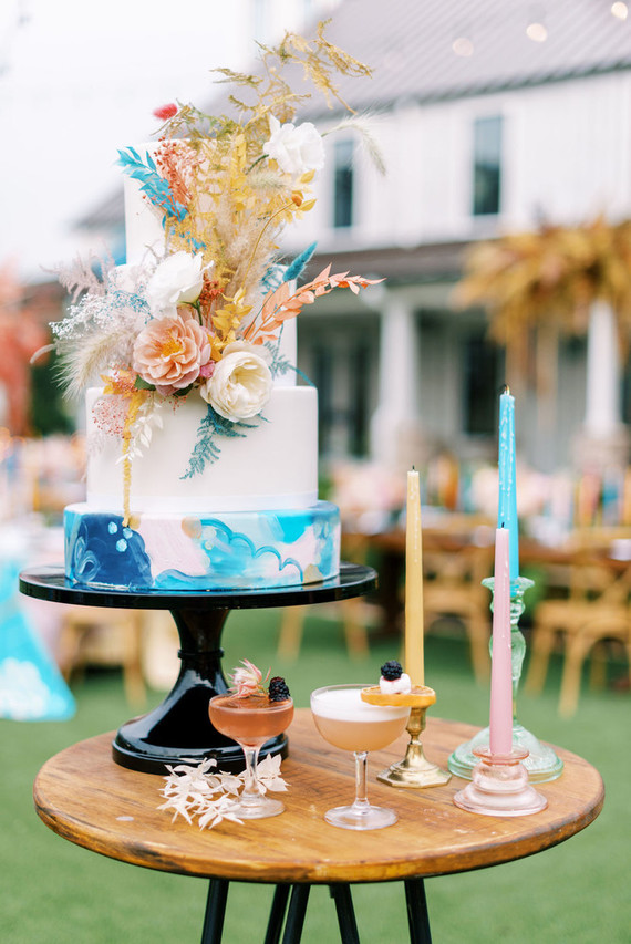 Colorful wedding cake