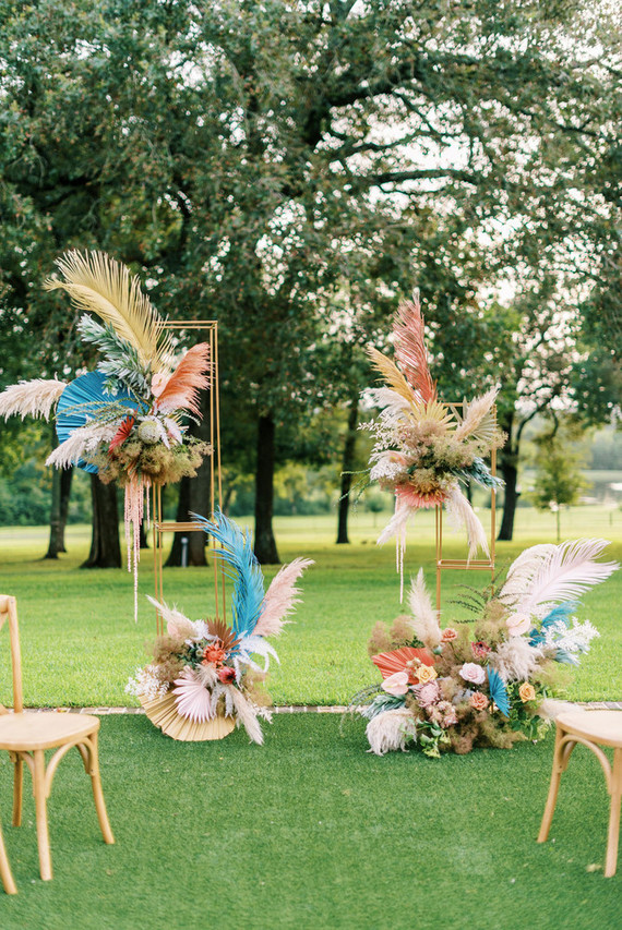 Modern outdoor wedding ceremony
