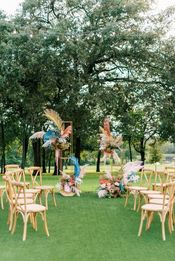 Modern outdoor wedding ceremony