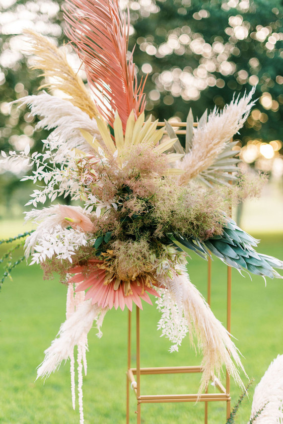 Modern outdoor wedding ceremony decor