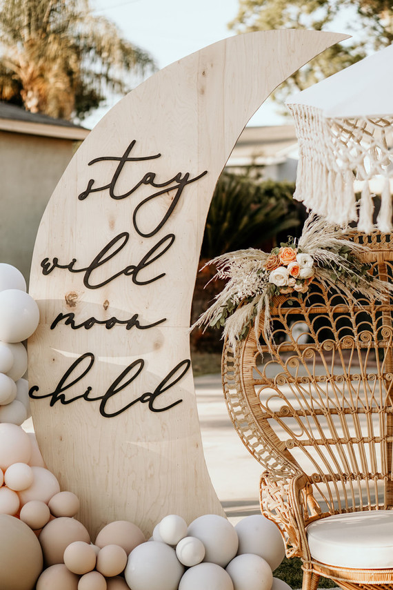 Moon baby shower decor