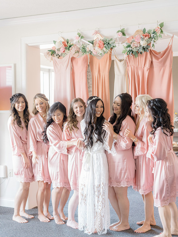 Blush bridesmaids