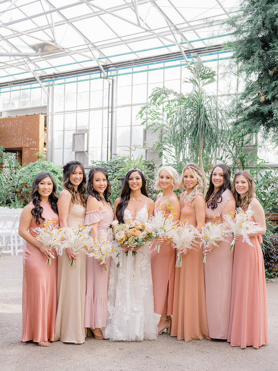 Blush bridesmaids