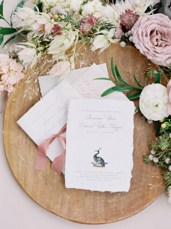 Romantic wedding invites