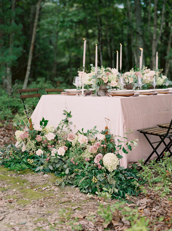 Romantic wedding in the woods